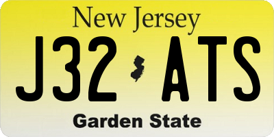 NJ license plate J32ATS