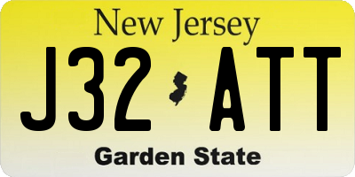 NJ license plate J32ATT