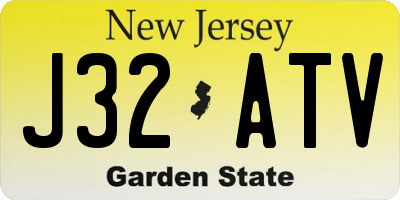 NJ license plate J32ATV