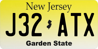 NJ license plate J32ATX