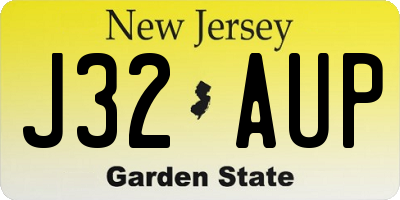 NJ license plate J32AUP