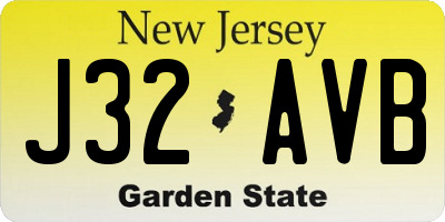 NJ license plate J32AVB