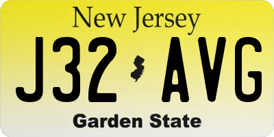 NJ license plate J32AVG