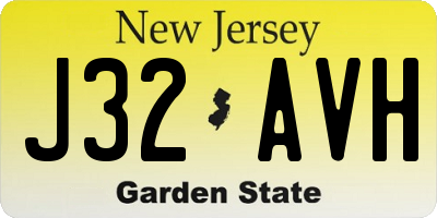 NJ license plate J32AVH