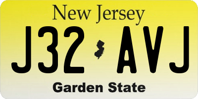 NJ license plate J32AVJ
