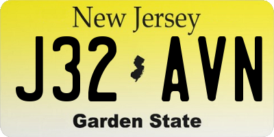 NJ license plate J32AVN