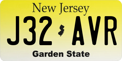 NJ license plate J32AVR
