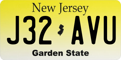 NJ license plate J32AVU