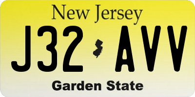 NJ license plate J32AVV