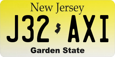 NJ license plate J32AXI