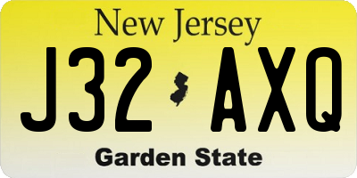 NJ license plate J32AXQ