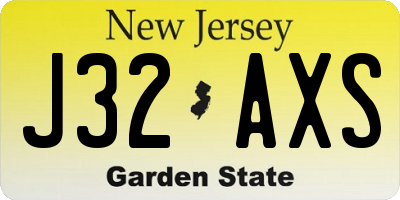 NJ license plate J32AXS