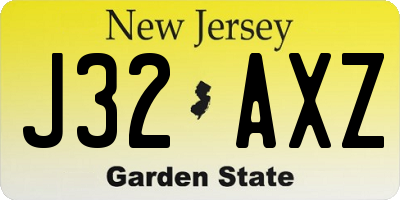 NJ license plate J32AXZ