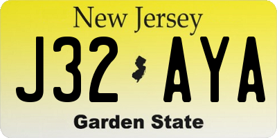 NJ license plate J32AYA