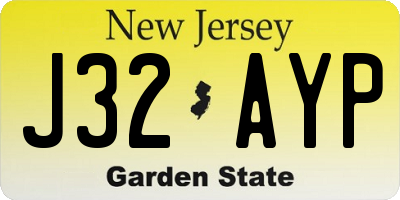 NJ license plate J32AYP