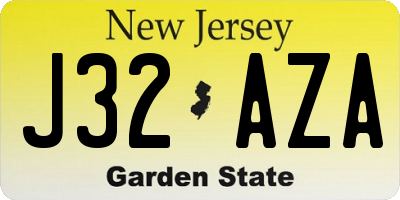 NJ license plate J32AZA
