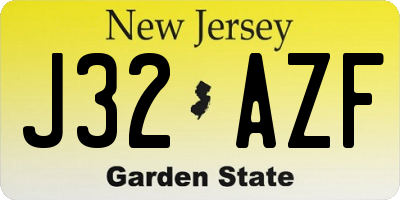 NJ license plate J32AZF