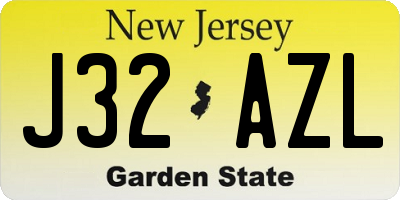 NJ license plate J32AZL