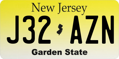 NJ license plate J32AZN
