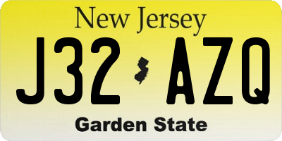 NJ license plate J32AZQ