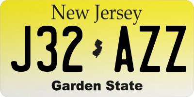 NJ license plate J32AZZ