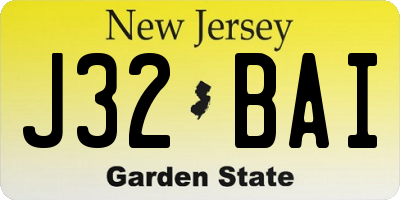 NJ license plate J32BAI