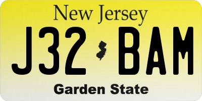 NJ license plate J32BAM