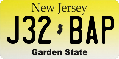 NJ license plate J32BAP