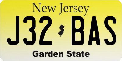 NJ license plate J32BAS