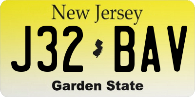 NJ license plate J32BAV