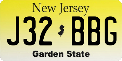 NJ license plate J32BBG