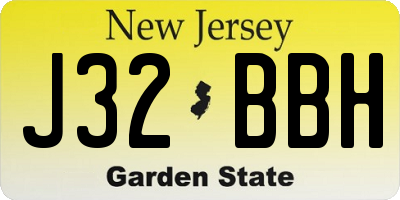 NJ license plate J32BBH