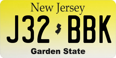 NJ license plate J32BBK