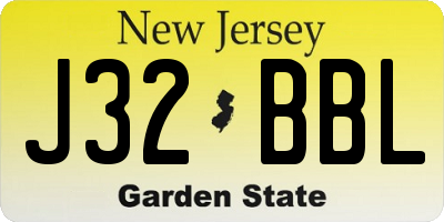 NJ license plate J32BBL