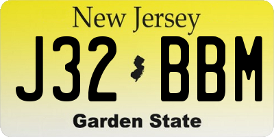 NJ license plate J32BBM