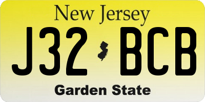 NJ license plate J32BCB