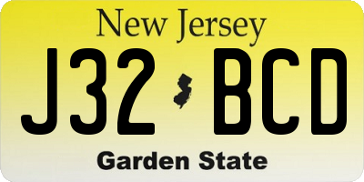 NJ license plate J32BCD