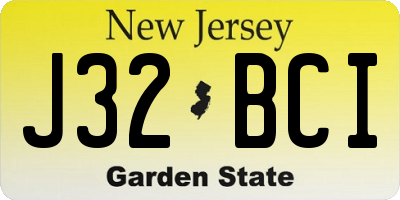 NJ license plate J32BCI