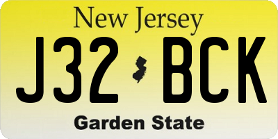NJ license plate J32BCK