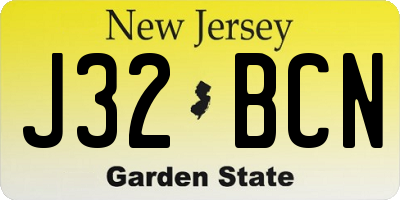 NJ license plate J32BCN