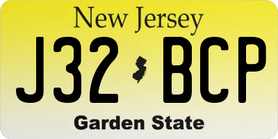 NJ license plate J32BCP