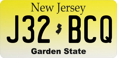 NJ license plate J32BCQ