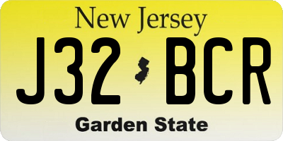 NJ license plate J32BCR