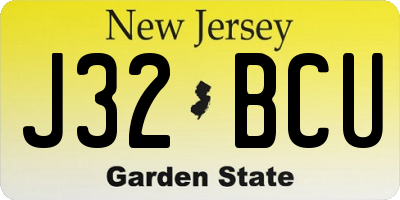 NJ license plate J32BCU