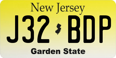 NJ license plate J32BDP