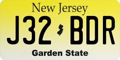 NJ license plate J32BDR