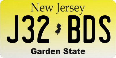 NJ license plate J32BDS