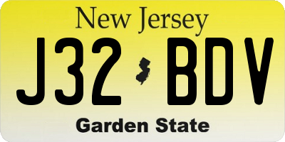 NJ license plate J32BDV