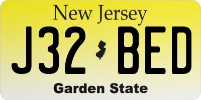 NJ license plate J32BED