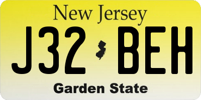 NJ license plate J32BEH